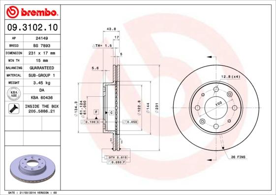 Breco BS 7893 - Əyləc Diski furqanavto.az