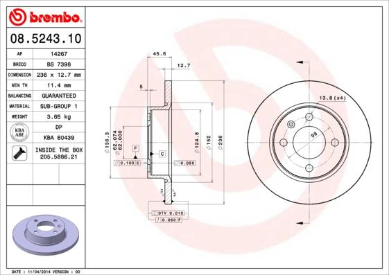 Breco BS 7398 - Əyləc Diski furqanavto.az