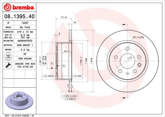 Breco BS 7343 - Əyləc Diski furqanavto.az