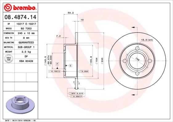 Breco BS 7353 - Əyləc Diski furqanavto.az