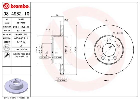 Breco BS 7367 - Əyləc Diski furqanavto.az