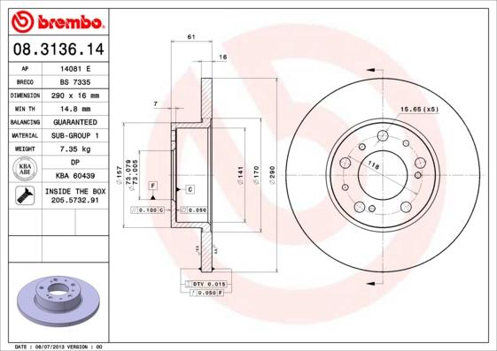 Breco BS 7335 - Əyləc Diski furqanavto.az