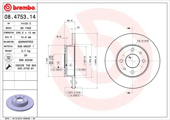 Breco BS 7328 - Əyləc Diski furqanavto.az