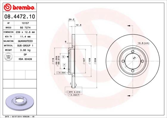 Breco BS 7274 - Əyləc Diski furqanavto.az