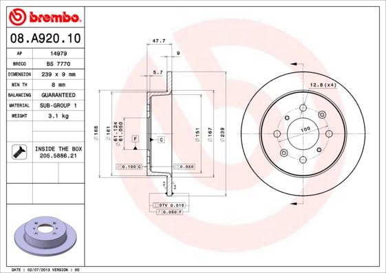 Breco BS 7770 - Əyləc Diski furqanavto.az