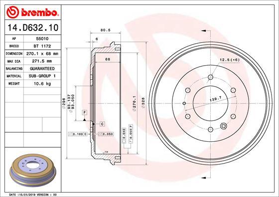 Breco BT1172 - Əyləc barabanı www.furqanavto.az