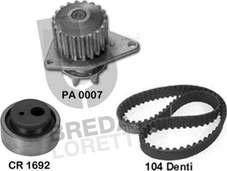 Breda Lorett KPA0107A - Su Pompası və Vaxt Kəməri Dəsti furqanavto.az