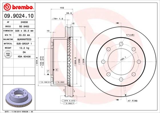 Brembo 09.9024.10 - Əyləc Diski furqanavto.az