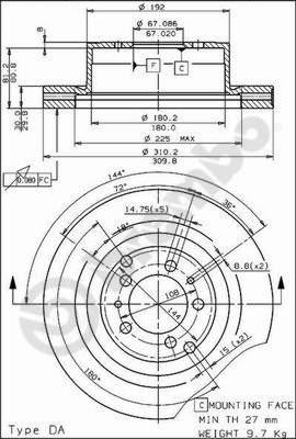 Brembo 09.4868.20 - Əyləc Diski furqanavto.az