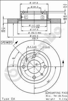 Brembo 09.4289.20 - Əyləc Diski furqanavto.az