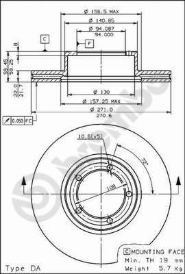 Brembo 09.5652.20 - Əyləc Diski furqanavto.az