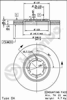 Brembo 09.5668.10 - Əyləc Diski furqanavto.az