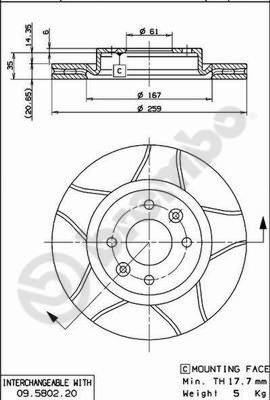 Brembo 09.5802.76 - Əyləc Diski furqanavto.az