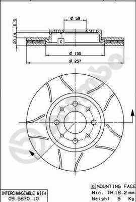 Brembo 09.5870.75 - Əyləc Diski furqanavto.az