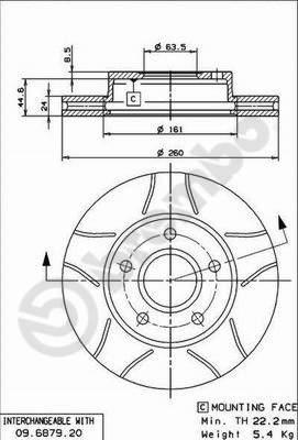 Brembo 09.6879.76 - Əyləc Diski furqanavto.az