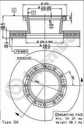 Brembo 09.7183.40 - Əyləc Diski furqanavto.az