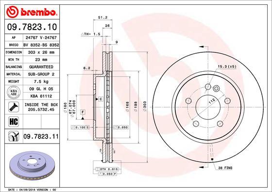 Brembo 09.7823.10 - Əyləc Diski furqanavto.az