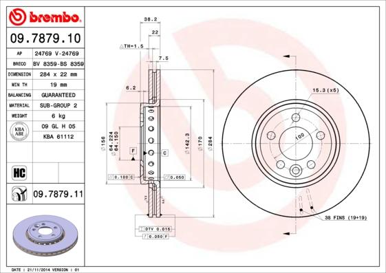 Brembo 09.7879.10 - Əyləc Diski furqanavto.az