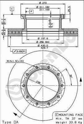 Brembo 09.7380.20 - Əyləc Diski furqanavto.az