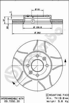 Brembo 09.7292.77 - Əyləc Diski furqanavto.az