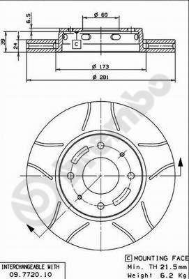 Brembo 09.7720.75 - Əyləc Diski furqanavto.az