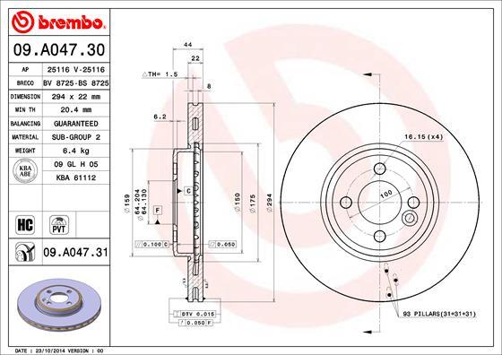 Brembo 09.A047.30 - Əyləc Diski furqanavto.az