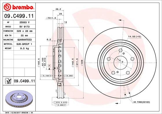 Brembo 09.C499.11 - Əyləc Diski furqanavto.az