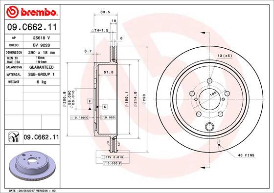 Brembo 09.C662.11 - Əyləc Diski furqanavto.az