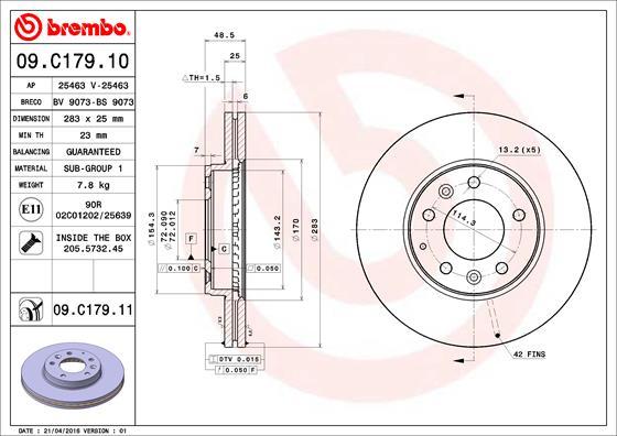 Brembo 09.C179.11 - Əyləc Diski furqanavto.az