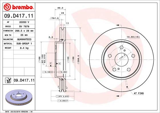 Brembo 09.D417.11 - Əyləc Diski furqanavto.az