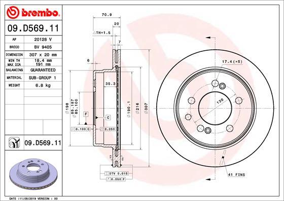 Brembo 09.D569.11 - Əyləc Diski furqanavto.az