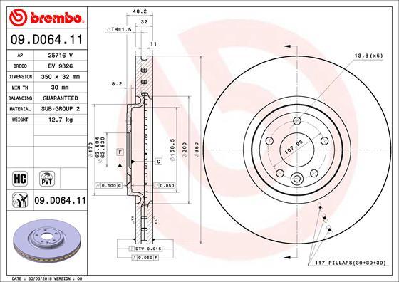 Brembo 09.D064.11 - Əyləc Diski furqanavto.az