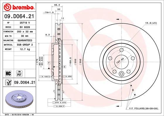 Brembo 09.D064.21 - Əyləc Diski furqanavto.az