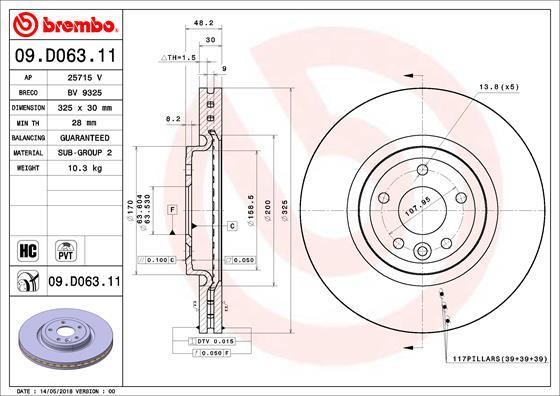 Brembo 09.D063.11 - Əyləc Diski furqanavto.az