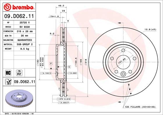 Brembo 09.D062.11 - Əyləc Diski furqanavto.az