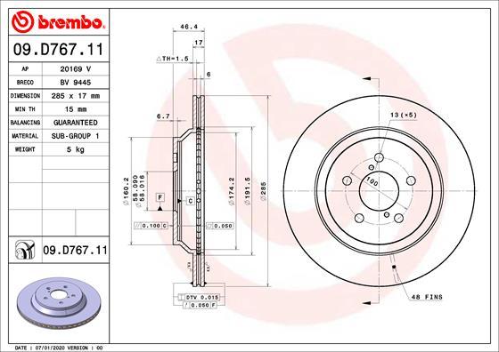 Brembo 09.D767.11 - Əyləc Diski furqanavto.az