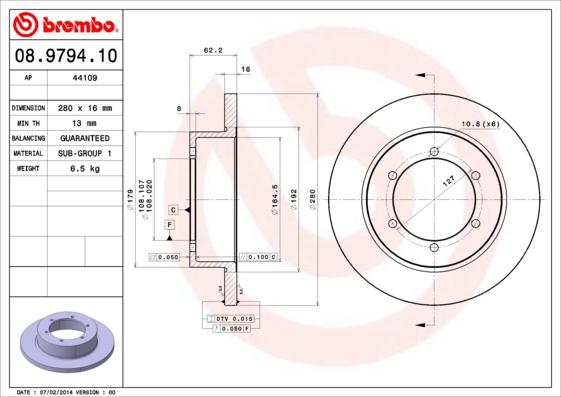 Brembo 08.9794.10 - Əyləc Diski furqanavto.az