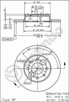 Brembo 08.4917.20 - Əyləc Diski furqanavto.az