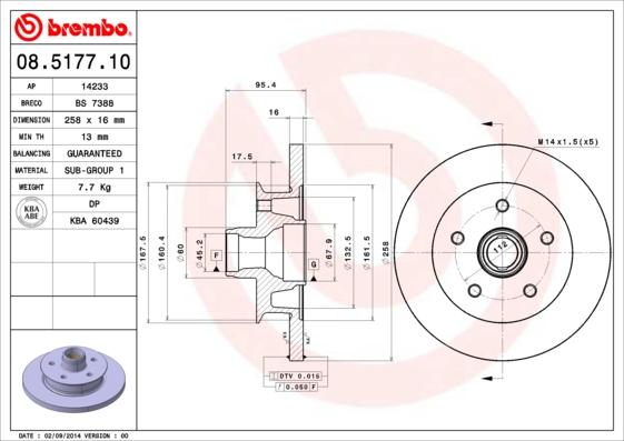 Brembo 08.5177.10 - Əyləc Diski furqanavto.az