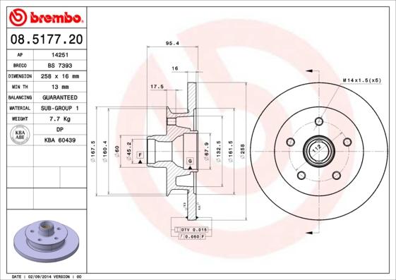 Brembo 08.5177.20 - Əyləc Diski furqanavto.az