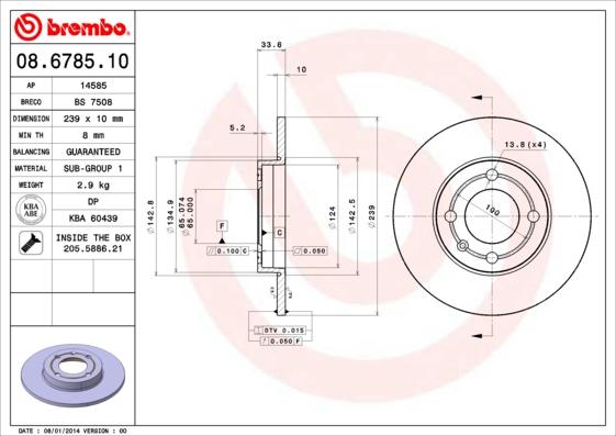 Brembo 08.6785.10 - Əyləc Diski furqanavto.az