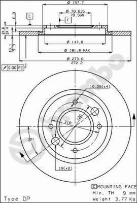 Brembo 08.2467.10 - Əyləc Diski furqanavto.az