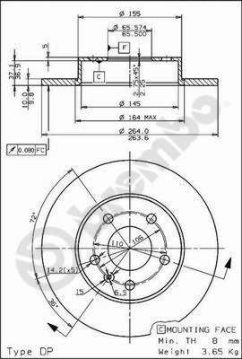 Brembo 08.7627.75 - Əyləc Diski furqanavto.az