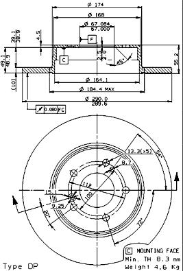 Brembo 08.7211.76 - Əyləc Diski furqanavto.az