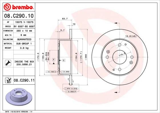 Brembo 08.C290.11 - Əyləc Diski furqanavto.az