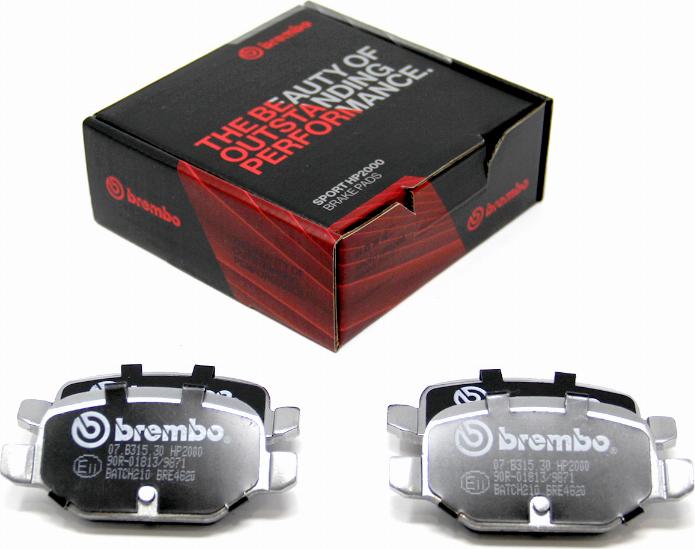 Brembo 07.B315.30 - Yüksək Performanslı Əyləc Yastığı Dəsti furqanavto.az