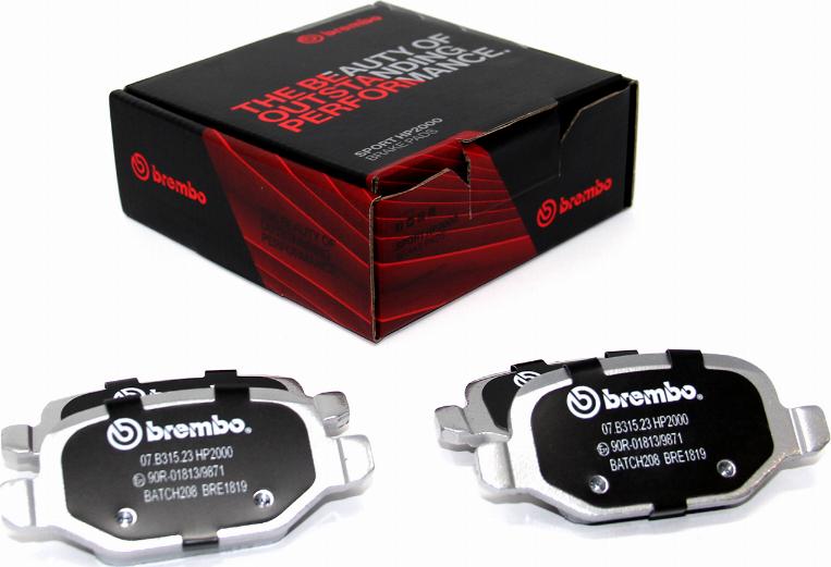 Brembo 07.B315.23 - Yüksək Performanslı Əyləc Yastığı Dəsti furqanavto.az