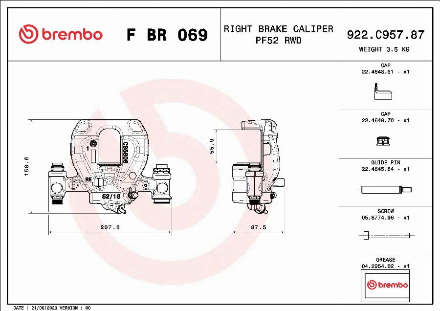 Brembo F BR 069 - Əyləc kaliperi furqanavto.az