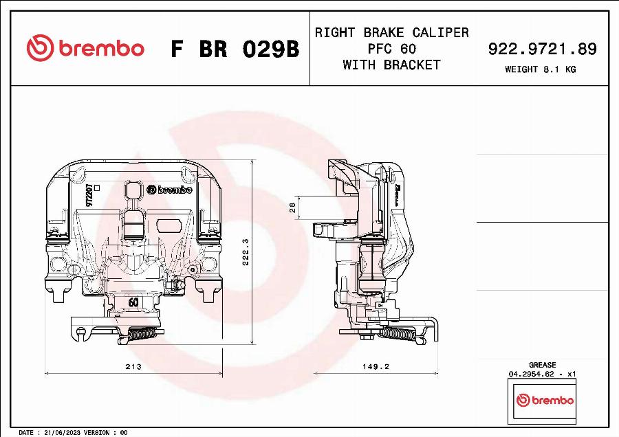 Brembo F BR 029B - Əyləc kaliperi furqanavto.az