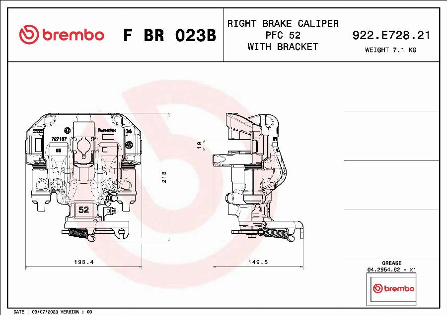 Brembo F BR 023B - Əyləc kaliperi furqanavto.az